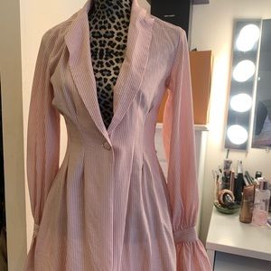 Striped pink and white blazer